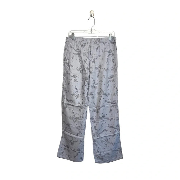 Victoria’s Secret Light Gray Black Bow Print Wide Leg Pajama Pants Small Women’s - Picture 6 of 12